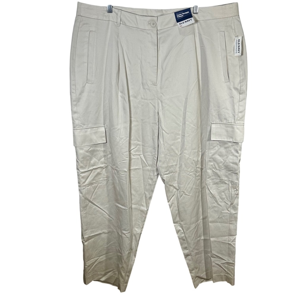 Old Navy Taylor Straight Trouser Cargo Pants Women's‎ 2X Extra High Rise NWT